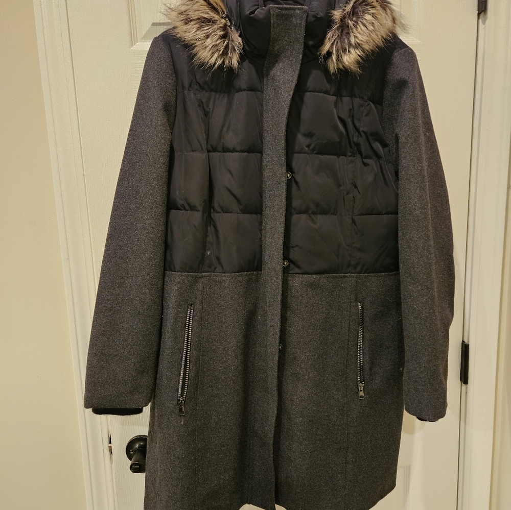 Lands End Women Insulated Coat with Removeable Hood